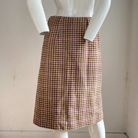 Vintage Brandella For Hudson's Bay Company Houndstooth Pencil Skirt S - Picture 7 of 12